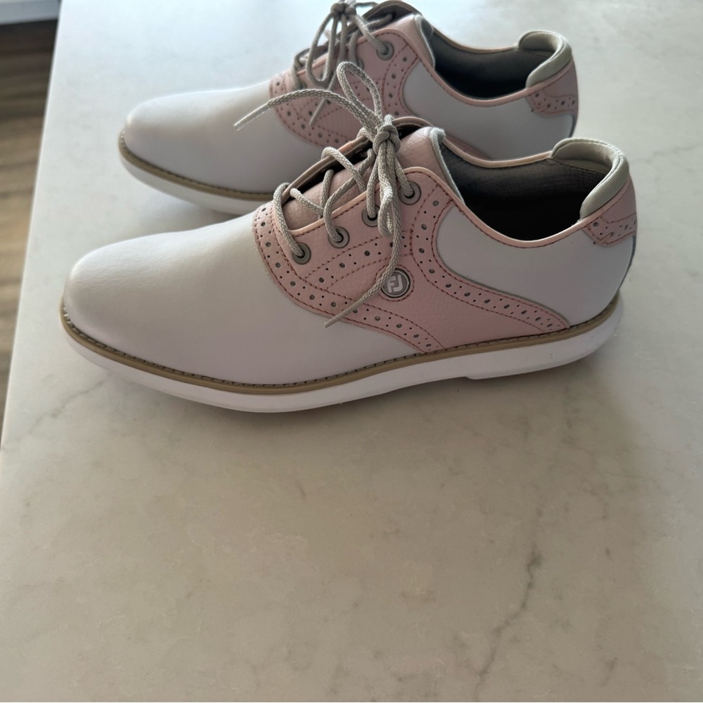 FootJoy Women's Golf Shoes - White and Pink. Size 7.5.  New